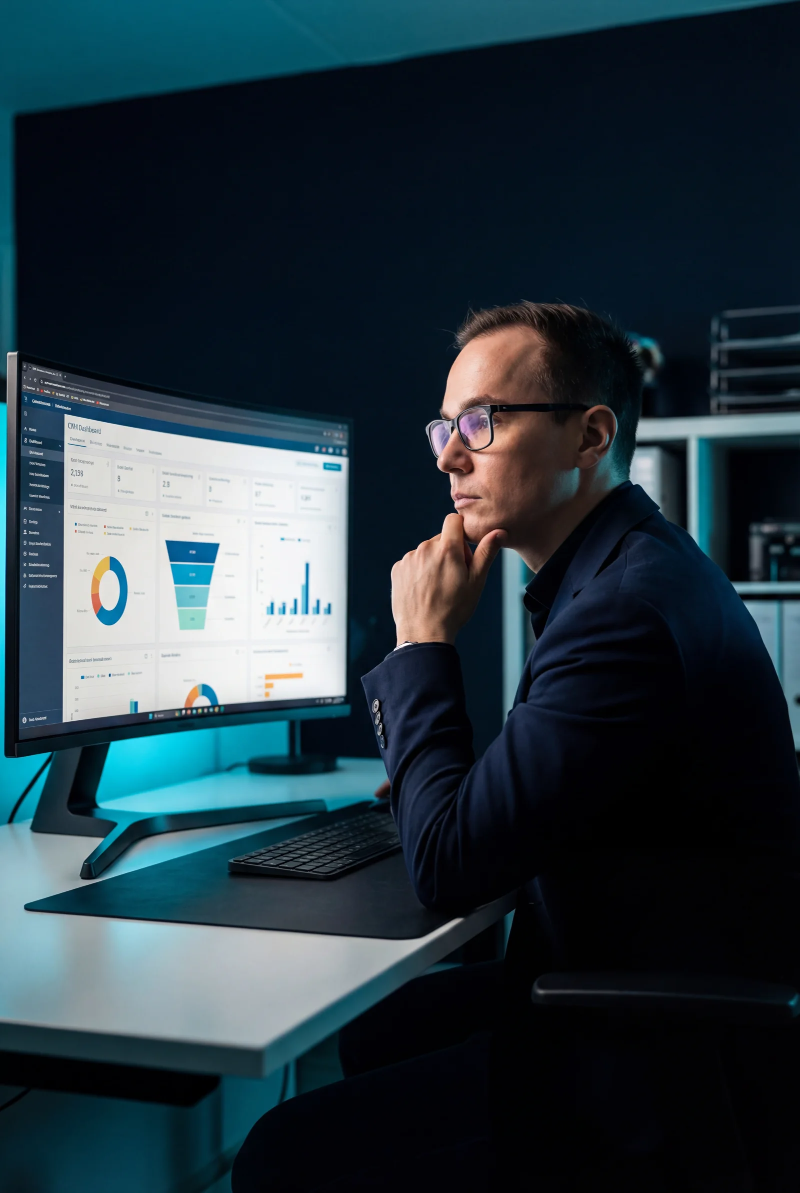 Denny analysiert CRM-Dashboards